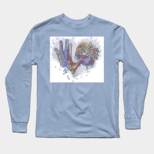 ASL Mother Heart Shape Long Sleeve T-Shirt